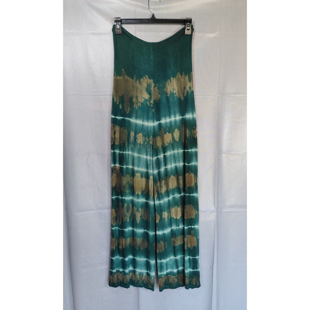 Earthbound Trading Co Tie Dye Hooded Jumpsuit SM Green Jersey Knit Strapless